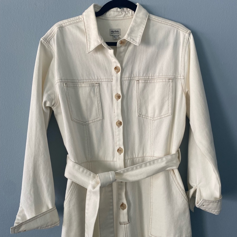 Ivory Denim Jumpsuit by RHYTHM | Size M-L